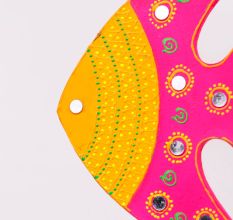 Handmade Wooden Fish Christmas Hanging for Home Decor - Pink, Sky Blue, Navy Blue, Purple